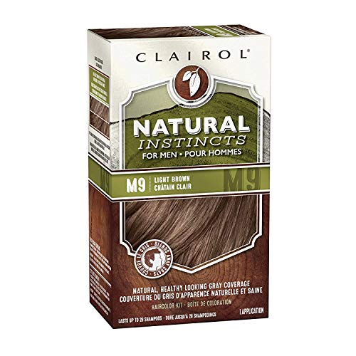 Clairol Natural Instincts Semi-Permanent Hair Dye Kit for Men, Light Brown, 3 Count