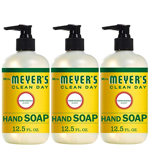 Mrs. Meyer's Clean Day Liquid Hand Soap, Cruelty Free and Biodegradable Formula, Honeysuckle Scent, 12.5 oz- Pack of 3