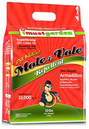 I Must Garden Mole & Vole Repellent: Professional Strength – Twice The Coverage – All Natural Ingredients - Pleasant Scent - 10lb