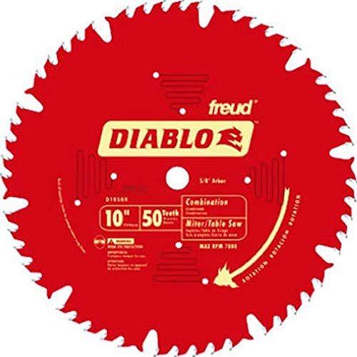 Freud D1050X Diablo 10' 50-tooth ATB Combo Saw Blade w/5/8' Arbor&PermaShield