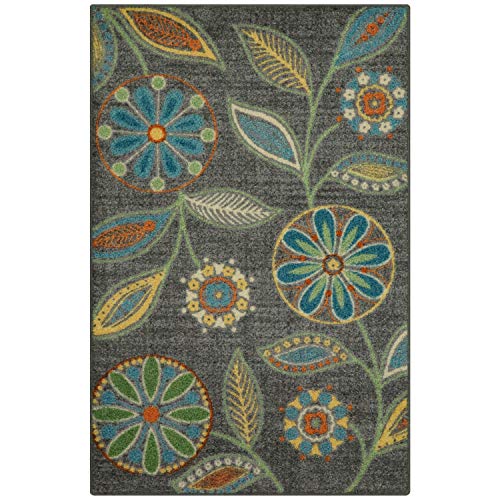 Maples Rugs Reggie Floral Kitchen Rugs Non Skid Accent Area Carpet [Made in USA], Multi, 2'6 x 3'10