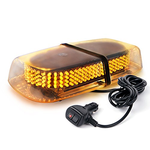 Xprite 240 LED Amber/Yellow Roof Top LED Emergency Strobe Lights Mini Bar for Cars Trucks Snow Plow Vehicles Warning Caution Lights w/Magnetic Base