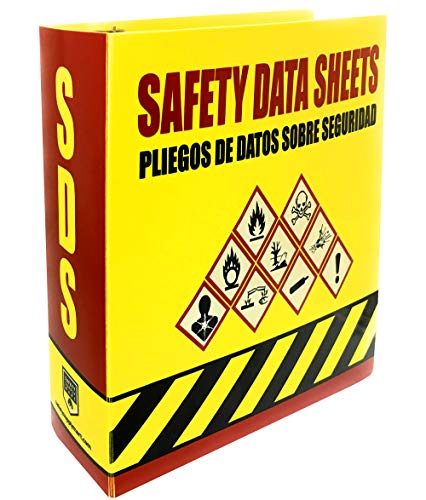 SDS Ring Binder, Bilingual with English/Spanish, Heavy Duty, 3 Inch Capacity Holds 600 Pages