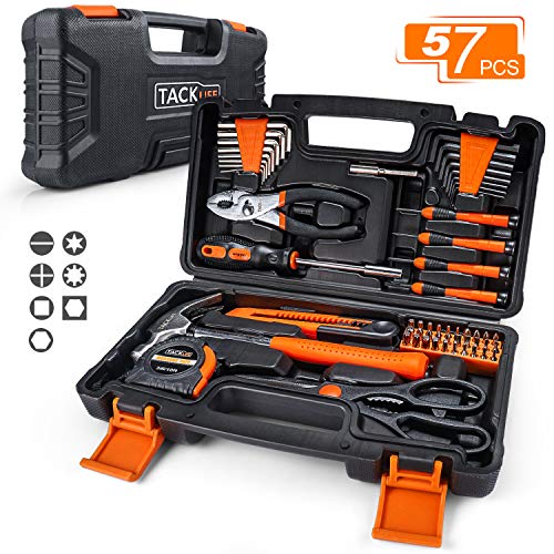 TACKLIFE 57-Piece Household Tool Kit - General Home Tool Kit with Storage Case-HHK3A