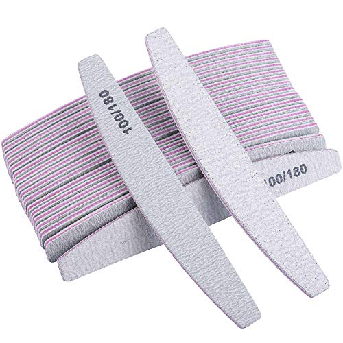 25 Packs 100/180 Grits Nail Buffering Files Doubled Sides Emery Boards Coarse Nail File Manicure Tools