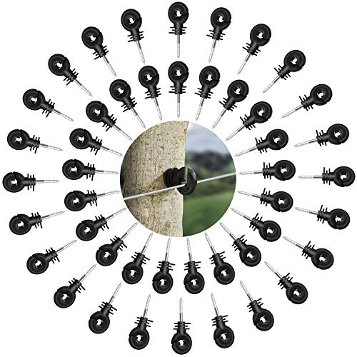 20Pcs Electric Fence Insulator Screw-in Insulator Fence Ring Post Wood Post Insulator,Livestock Electric Fence Accessories,Agricultural Fencing Wood Post Insulators Sun Rain Protection Anti-Weathering