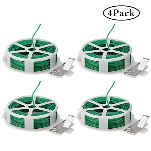 JYH 4x98 Feet Garden Twine Plastic Twine Plant Plastic tie Twist Tie with Cutter, Multi-Use for Secure Vines,Plants and Recyclables