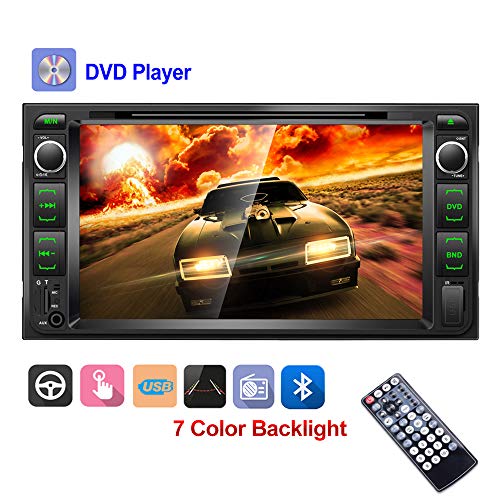 Double Din Car DVD Player 7'' High Digital TFT-LCD Touch Screen Bluetooth FM Radio Receiver DVD/CD/MP3/USB/SD/AUX in Dash Car Stereo Autoradio with Backup Camera Remote Control for Toyota Corolla