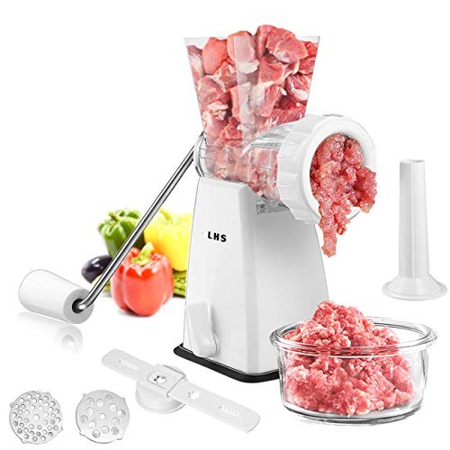 Manual Meat Grinder with Stainless Steel Blades Heavy Duty Powerful Suction Base for Home Use Fast and Effortless for All Meats