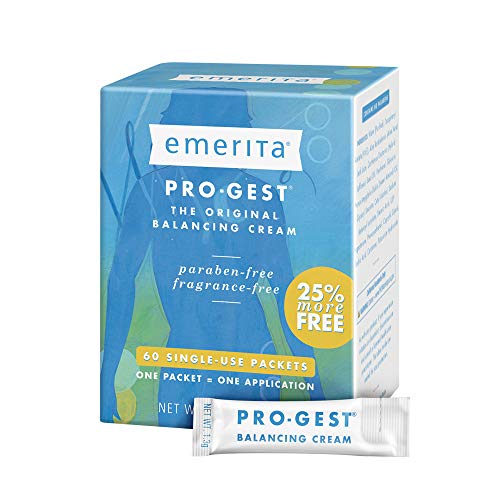 Emerita Pro-Gest Balancing Cream Single-Use Packets | USP Progesterone Cream from Wild Yam for Optimal Balance at Midlife | 60 Packets