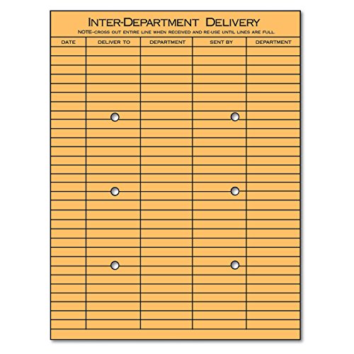 Universal 63568 Light Brown Kraft String & Button Interoffice Envelope, 10 x 13 (Box of 100)