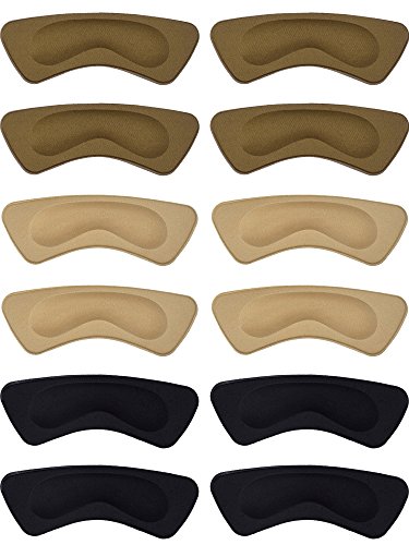 Hotop 6 Pairs Heel Cushion Pads Heel Shoe Grips Liner Self-adhesive Shoe Insoles Foot Care Protector (Multicolor)
