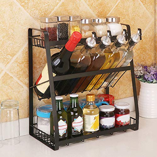 Spice Rack, 3 Tier Condiment Rack Organizer for Kitchen Bathroom Counter Top Storage Shelf