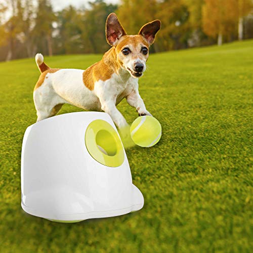 Mini Style Automatic Ball Launcher Dog Interactive Toy Dog Fetch Toy Pet Ball Thrower Throwing Machine 3pcs x 2'' Tennis Balls Included