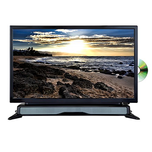 AXESS TVD1804-24 24” HD TV/DVD Combo with External Soundbar Speaker, SD Card, AC/DC Power, HDMI Port, Remote Control