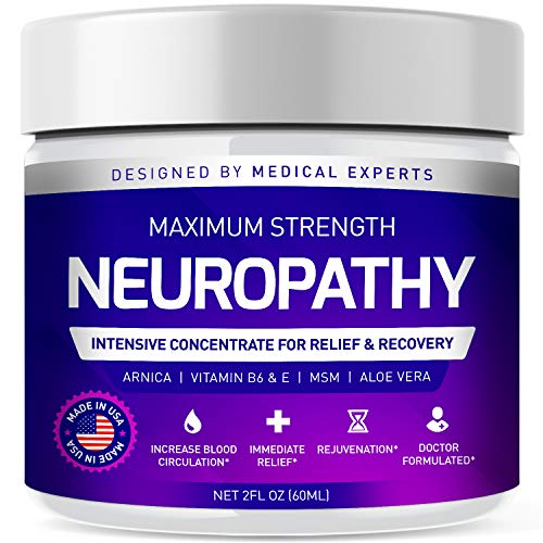 Neuropathy Nerve Pain Relief Cream - Maximum Strength Relief Cream for Foot, Hands, Legs, Toes Includes Arnica, Vitamin B6, Aloe Vera, MSM - Scientifically Developed for Effective Relief 2oz…