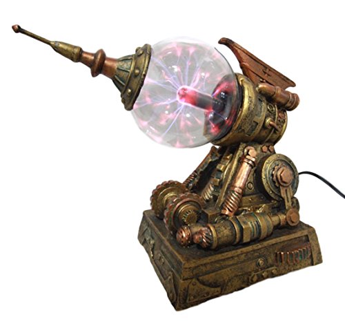 Ebros Steampunk Satellite Electric Plasma Laser Static Charge Storm Ball Blaster Gun Decorative Victorian Sci Fi Industrial Prop Gun Accent Disco Lamp Night Light AC Powered Figurine 8.25'L