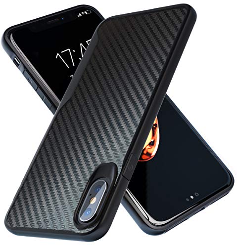 iPhone Xs Max Case | 10Ft. Drop Tested | Carbon Case | Ultra Slim | Lightweight | Scratch Resistant | Wireless Charging | Compatible with Apple iPhone Xs Max - Black