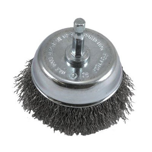 Forney 72731 Wire Cup Brush, Coarse Crimped with 1/4-Inch Hex Shank, 3-Inch-by-.012-Inch, 1 Pack