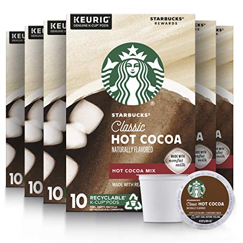 Starbucks Hot Cocoa K-Cup Coffee Pods Hot Cocoa for Keurig Brewers 10 Count (Pack of 6)