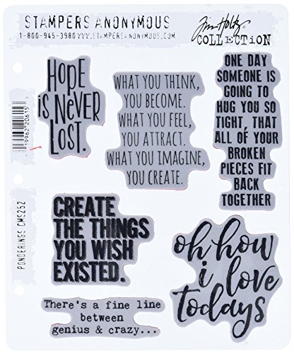 Stampers Anonymous CMS252 Ponderings Tim Holtz Cling Stamps, 7' by 8.5', Clear