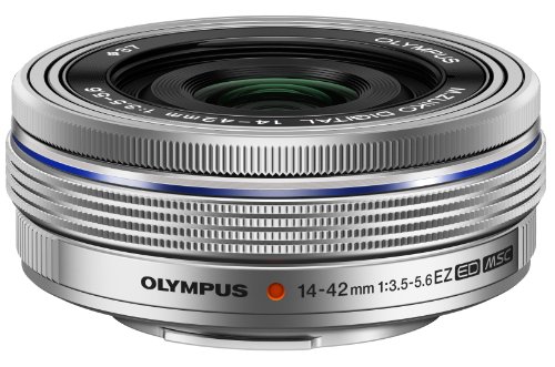 Olympus M.Zuiko Digital ED 14-42mm F3.5-5.6 EZ Lens, for Micro Four Thirds Cameras (Silver)