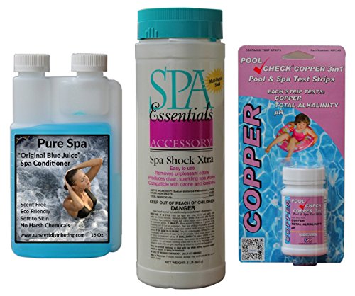 Pure Spa - Chlorine Free Spa Chemicals Treatment - Easy Maintenance - Non Chlorine Alternative Spa Chemicals Kit with No Dry Skin & No Smells