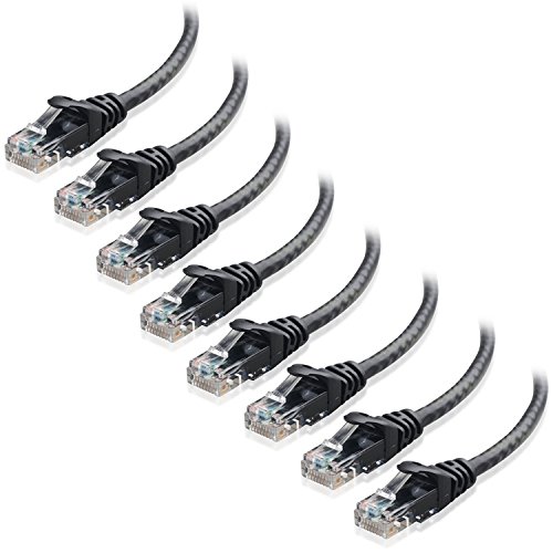 Cable Matters 8-Pack Snagless Short Cat5e Ethernet Cable (Cat5e Cable, Cat 5e Cable) in Black 7 ft