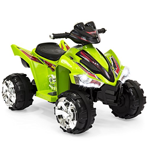 Best Choice Products Kids 12V Electric 4-Wheeler Ride On w/ LED Lights, Forward and Reverse, Green