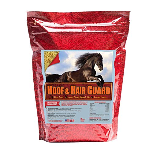 Horse Guard HOOF & HAIR GUARD EQUINE HOOF SUPPLEMENT AND EQUINE COAT SUPPLEMENT WITH AMINO ACIDS, BIOTIN, METHIONINE & SOY OIL, 10 lb