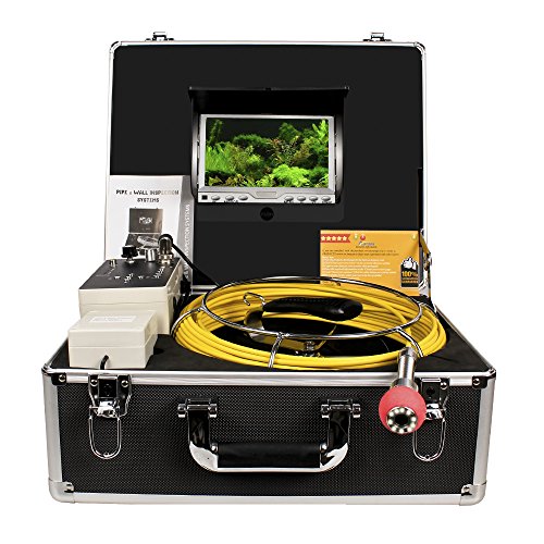 Pipe Sewer Inspection Camera Anysun Waterproof IP68 50m Drain Industrial Endoscope Video Inspection System 7 Inch LCD Monitor 1000TVL Sony CCD DVR Recorder Video Snake Camera(4GB TF Card Include)