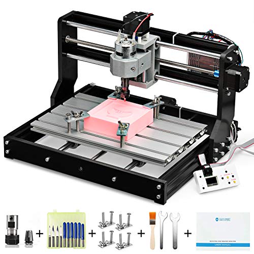 Genmitsu CNC 3018-PRO Router Kit GRBL Control 3 Axis Plastic Acrylic PCB PVC Wood Carving Milling Engraving Machine with Offline Controller, XYZ Working Area 300 x 180 x 45mm