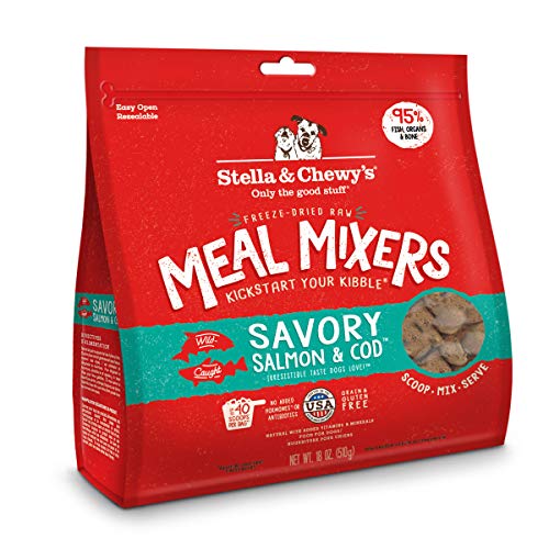 Stella & Chewy's Freeze-Dried Raw Savory Salmon & Cod Meal Mixers Dog Food Topper, 18 oz. Bag, Model:FDSCOM-18