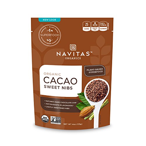 Navitas Organics Cacao Sweet Nibs, 4 oz. Bag — Organic, Non-GMO, Gluten-Free