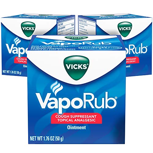 Vicks VapoRub Chest Rub Ointment 1.76 oz (3 Pack) - Relief from Cough, Cold, Aches, and Pains, with Original Medicated Vicks Vapors