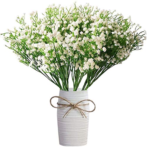 LYLYFAN 12 Pcs Babys Breath Artificial Flowers, Gypsophila Real Touch Flowers for Wedding Party Home Garden Decoration