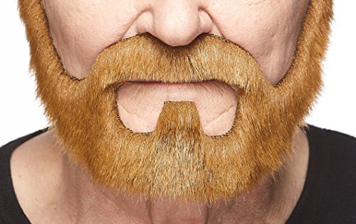 Mustaches Self Adhesive, Novelty, On Bail Fake Beard, False Facial Hair, Costume Accessory for Adults, Ginger Color