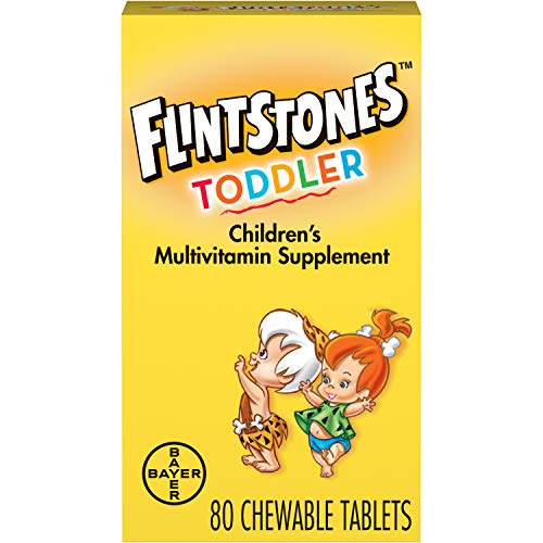 Flintstones Chewable Toddler Vitamins, Multivitamin for Toddlers with Vitamin C, Vitamin D, Folate & more, 80ct