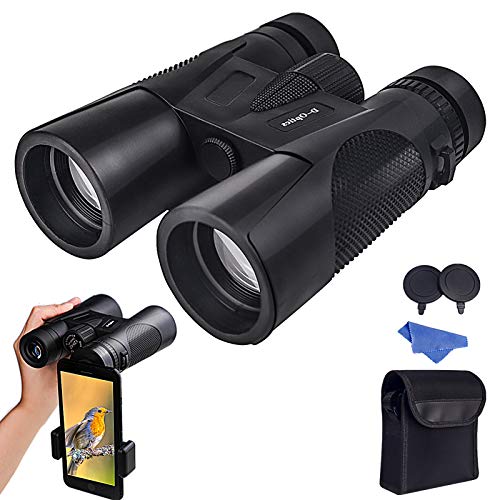 Maylehare Bird Watching Hunting Birding Binoculars for Adults Night Vision 12x42 Multi-Coated Wide Angle HD Lens with New Smartphone Photograph Adapter Waterproof BAK4 Roof Prism