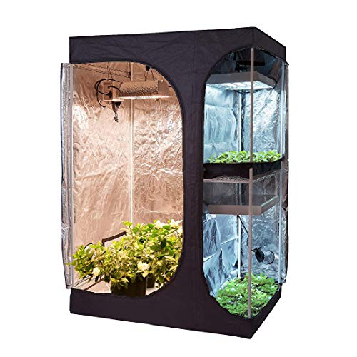 Hydro Plus Indoor Grow Kit 60''x48''x80'' Grow Tent Kit 2-in-1 Indoor Plants Growing Dark Room Non Toxic Hut (60''x48''x80'' Tent)