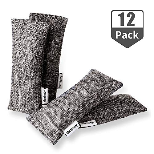 Marsheepy 12 Pack Bamboo Charcoal Bags and Charcoal Odor Absorber, Shoe Deodorizer and Odor Eliminator