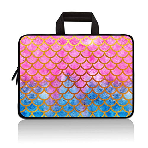 RUYIDAY 11 11.6 12 12.1 12.5 inch Laptop Carrying Bag Chromebook Case Notebook Ultrabook Bag Tablet Cover Neoprene Sleeve Fit Apple MacBook Air Samsung Acer HP DELL Lenovo Asus (Mermaid Scale)