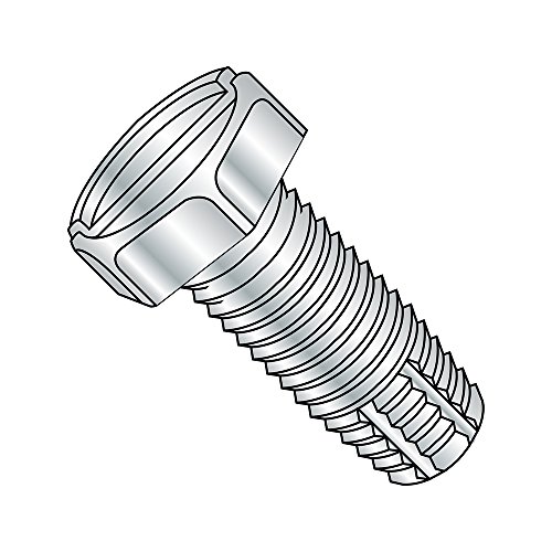 Steel Thread Cutting Screw, Zinc Plated, Hex Head, Slotted Drive, Type F, 1/4'-20 Thread Size, 1/2' Length (Pack of 50)