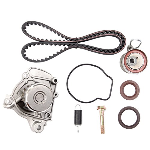 ECCPP Compatible for Timing Belt Kit including Timing Belt water pump with gasket tensioner bearing 2001 2002 2003 2004 2005 Honda Civic