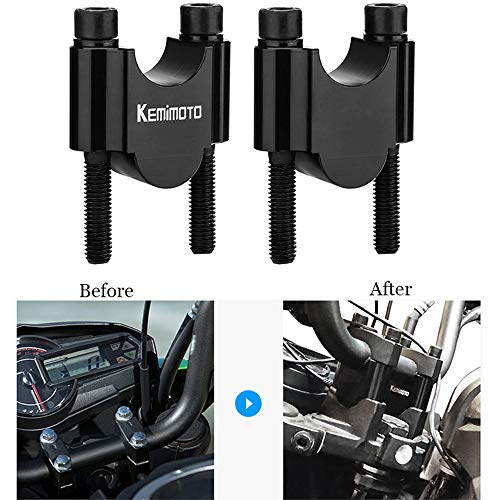 kemimoto 7/8' Handlebar Risers 30mm Height for Kawasaki KLR650 Husaberg Honda Suzuki ATV Dirt Bike Yamaha (Black)