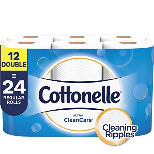 Cottonelle Ultra CleanCare Toilet Paper, Strong Bath Tissue, 12 Double Rolls