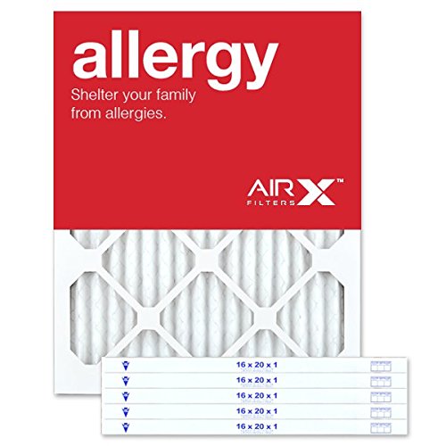 AIRx ALLERGY 16x20x1 MERV 11 Pleated Air Filter - Made in the USA - Box of 6