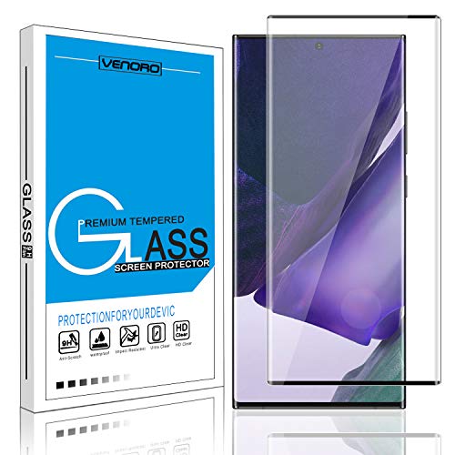 Galaxy Note 20 Ultra 5G Screen Protector, Venoro 9H Anti-Fingerprint, HD, Bubble Free Full Coverage Tempered Glass Screen Protector for Samsung Galaxy Note 20 Ultra 6.9inch (Black)