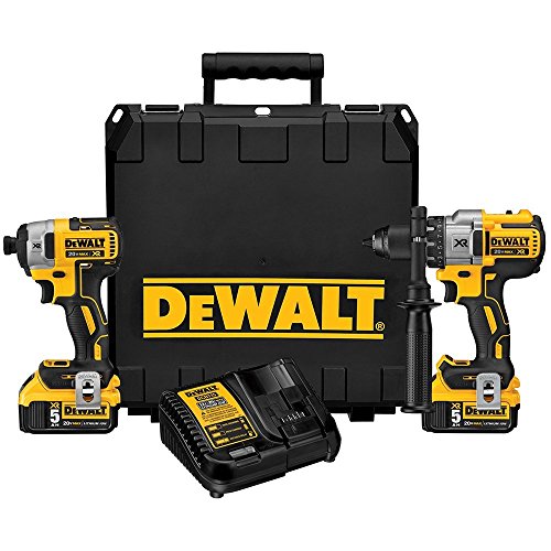 DEWALT 20V MAX XR Cordless Drill Combo Kit, Brushless, 5.0-Ah, 2-Tool (DCK299P2)