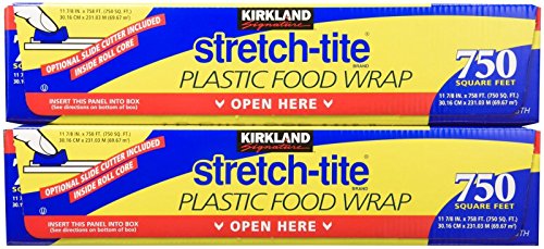 Kirkland Signature Stretch-Tite Plastic Wrap - 11 7/8 x750 feet - 2 pk